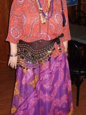 100% Silk Reversible Sari Magic Wrap Skirt One Size OS Boho Festival Halloween